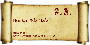 Huska Máté névjegykártya